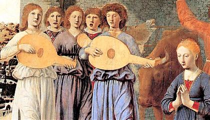 Piero della Francesca, Die Geburt Christi, um 1470 (Detail)