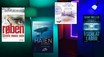 Der LeseWurm präsentiert die Bücher und Hörbücher des Monats. (Foto: Volker Stephan, Cover: Verlage Heyne, Folio, Argon, Lübbe)