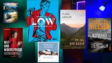 David Bowie und die Bundestageswahl sind Themen im LeseWurm. (Foto: Volker Stephan, Cover: Verlage rororo, Droemer, Carlsen, Osterwold Audio, Kunstmann, Piper)