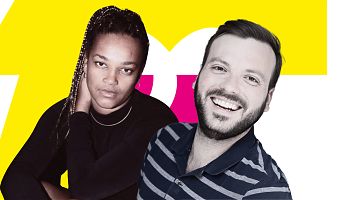 Regisseurin Ruth Mensah und Dramaturg Yuri Colossale. (Fotos und Bearbeitung: Theater Münster)