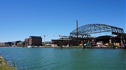 Die Osmohallen an Münsters Hafen werden gerade abgerissen