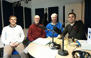 Sebastian Rump, Berthold Wauligmann, Jens Christophel und Oliver Schwipp von der Stotterer-Selbsthilfegruppe (v.l.n.r., Foto: Detlef Lorber) 