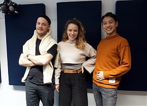Valentin Schroeteler, Eva Dorlass und Chen-Han Lin vom Jungen Theater Münster (Foto: Nora Löhr)